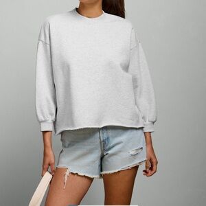 American Eagle Outfitters Light Gray Boxy Crewneck Sweatshirt